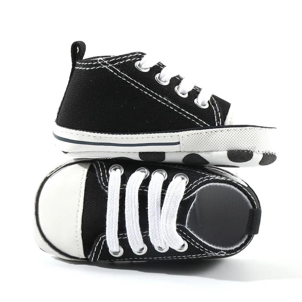 Print Star Sports Baby Canvas Classic Sneakers Newborn Baby Boys Girls First Walkers Shoes Infant Toddler Anti-slip Baby Shoes