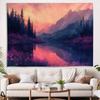 Bohemian Style Mountain Lake Tapestry Polyester Printed Wall Hanging Background Fabric for Home Living Room Decor