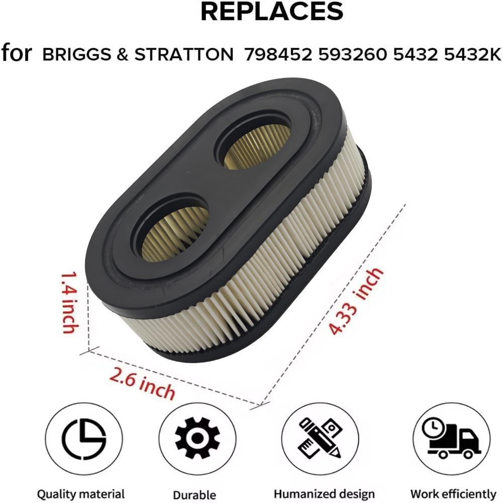 1-10pcs Air Filter for Briggs & Stratton 593260 798452 K  Lawn Mower Replacement Household Cleaning Tools Garden Parts