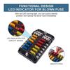 6/12 Way Blade Fuse 12-24V Car Boat Fuse Box Holder With Plastic Cover For Power Panel Board Camper Fuse1/2Pcs