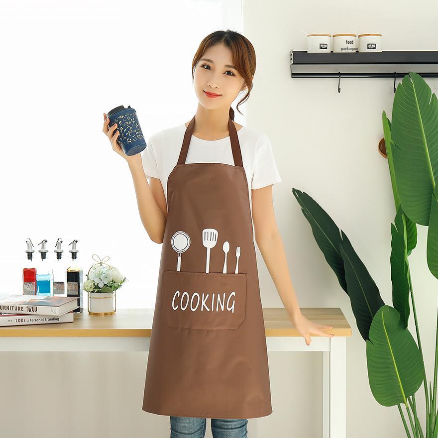 Nordic Style Waterproof Kitchen Apron with Sleeves - Oil-Proof and Customizable