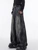 2024 Hand-Painted Distressed Wide Leg High Waist Retro Jeans
