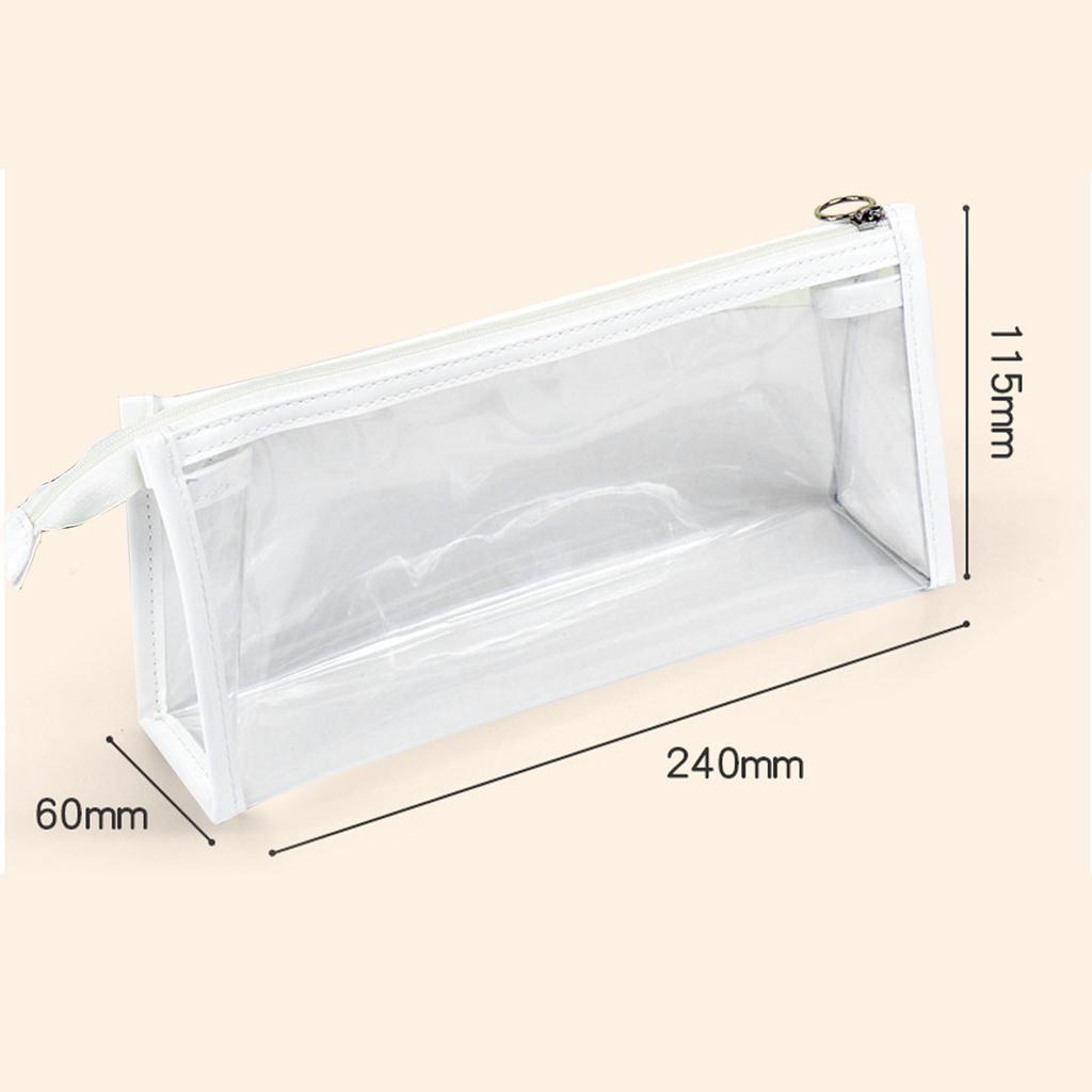 Clr Pencil Case Large Capacity Waterproof Portable Minimalist PVC Transparent Pen Bag for Stationery Cosmetics