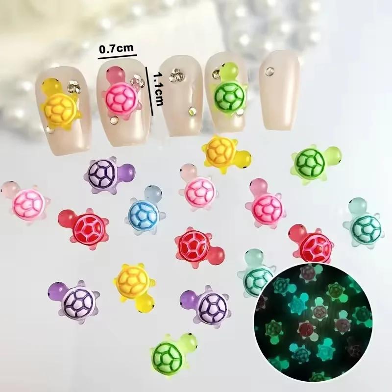 100 Pezzi Mini Tartarughe in Resina Tartarughe Luminose al Buio Miniaturine di Tartaruga Multifunzione Luminose al Buio per Micro Paesaggistica