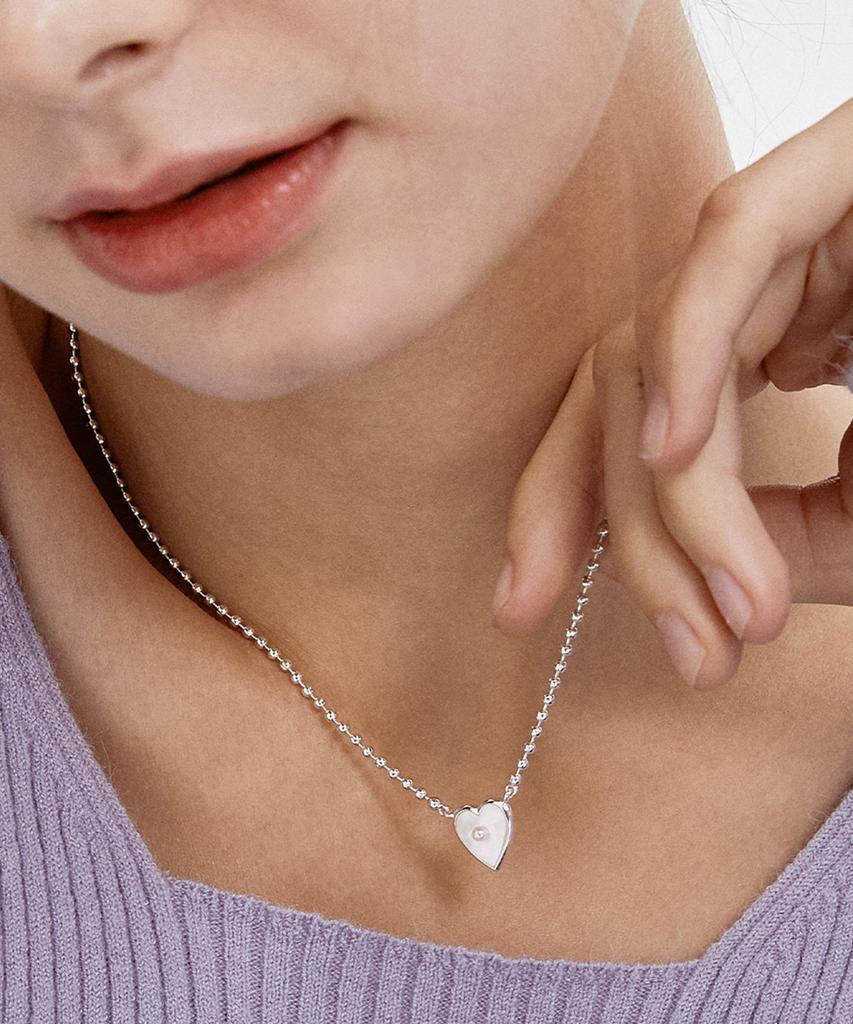 Tatiana (Silver925) Mother Of Pearl Heart Necklace Nz2037