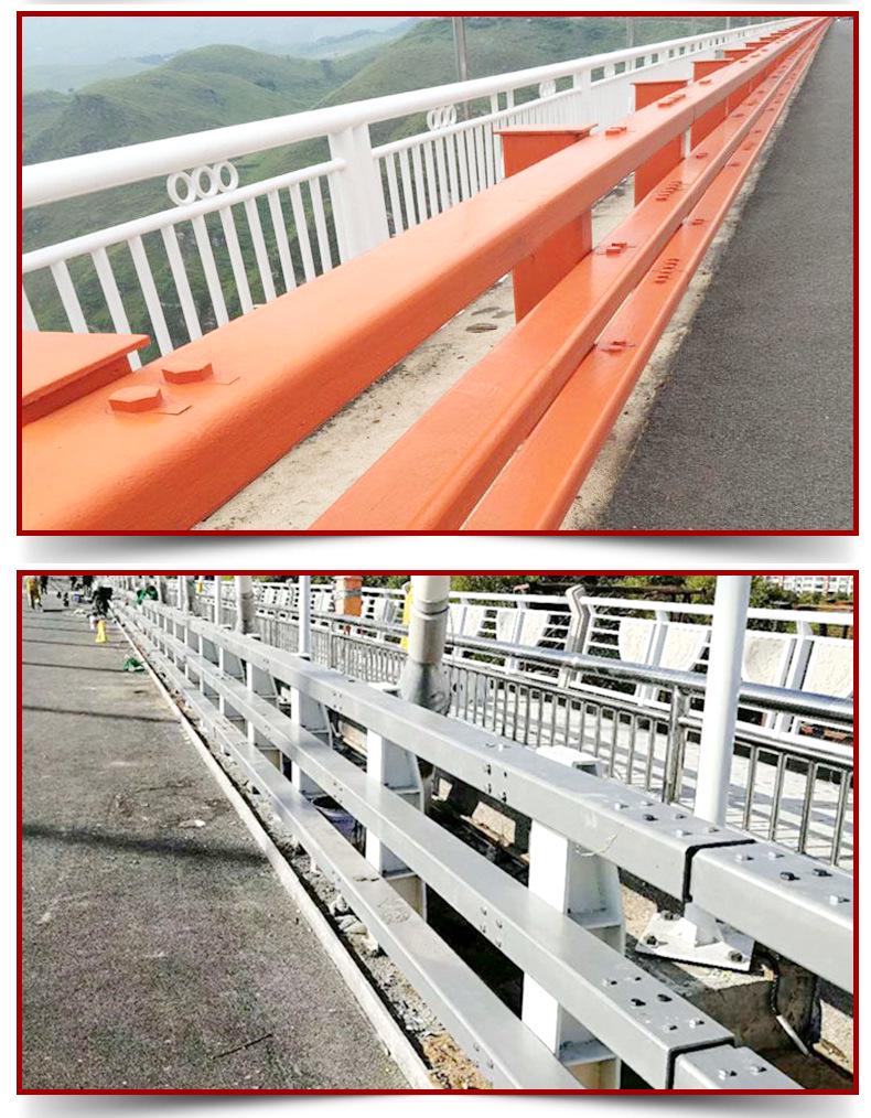 Carbon Steel Bridge Railing: Crash Barrier with Road Lighting for Overpass and River Landscape
