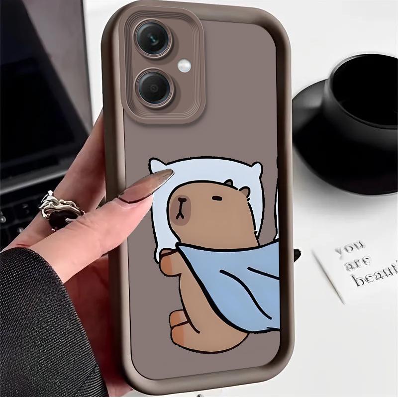 

Funny Lazy Capybara Case for Xiaomi Redmi Note 14 13 12 Turbo 11S 4G 11 10 Pro Plus 9 14C 13C 12C 9C A2 A1 Silicone Cover Funda Redmi A1 A2