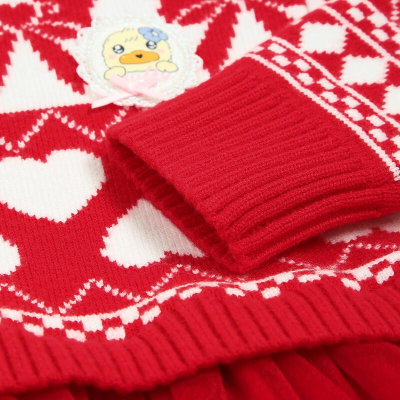 B.Duck Girls' Winter Sweater Tulle Dress