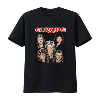 1986 Europe The Final Countdown Band T Shirt Black XL 80s Heavy Hair Metal Glam Rock Vintage Style Vintage Washed