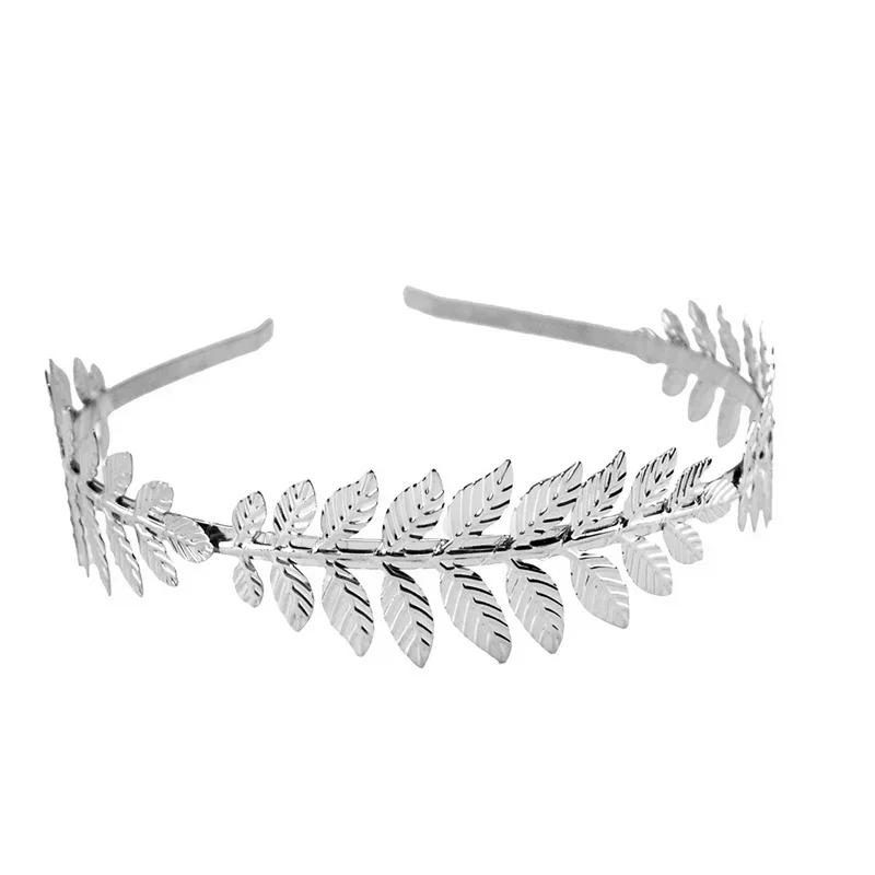 Gold/Silver Plated Metal Leaves Headband Women Elegant Baroque Style Charm Hair Accessories Hairband Women's Headbands