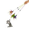 Cat Wand Toy Feather Teaser Stick Cat Toys Interactive Kitten Toy Wand Sticks Chicken Hair for Indoor Cats Playing Exercise