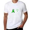 Heartbeat Green Ribbon Kidney Disease Awareness T-Shirt Summer Tops Cute Tops Oversized Mens Clothes