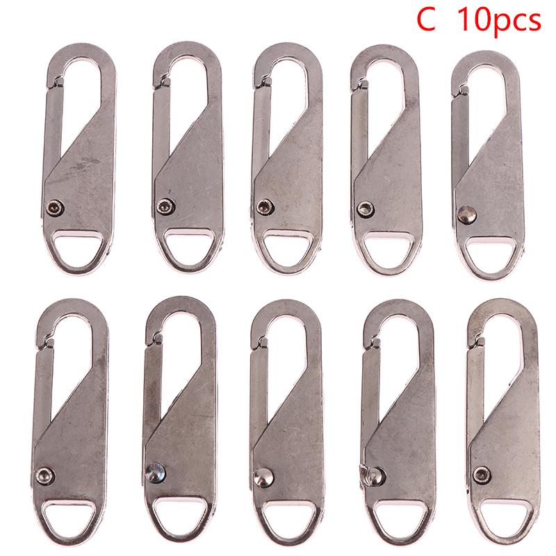 10Pcs Diy Sewing Craft Zipper Slider Puller Zipper Repair Kit Replacement For Broken Buckle Travel Bag Suitcase Zipper Head