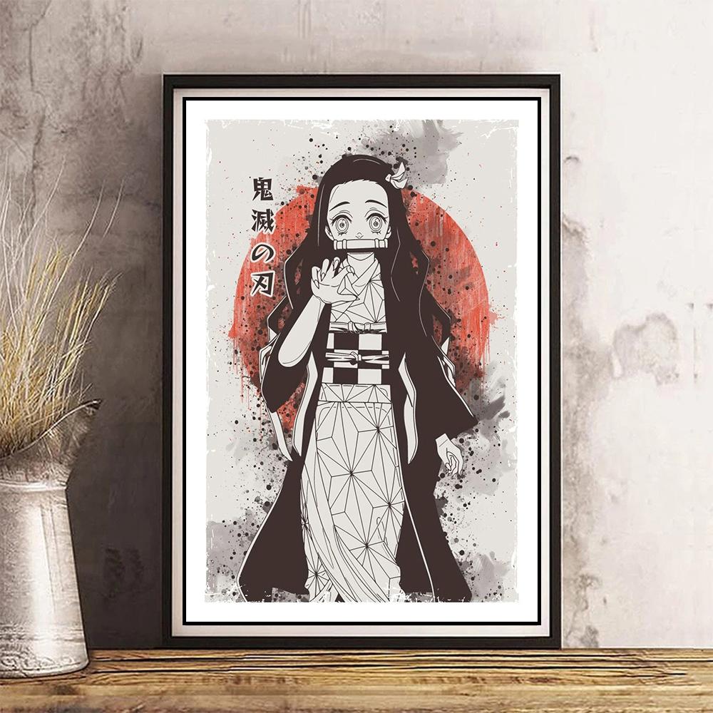 

Аніме Вбивця демонів Полотно Плакат Тандзіро Недоузі Домашнє настінне мистецтво Живопис Принти Дитяча спальня Декор вітальні Фрески Подарунок 21x30cm No Frame
