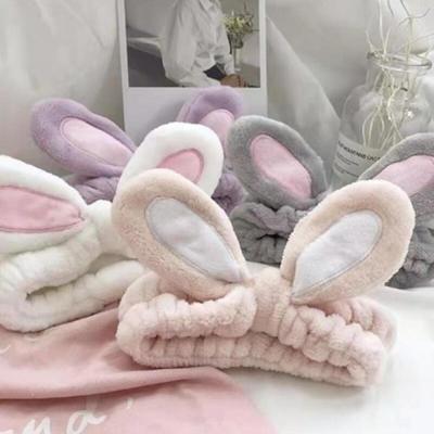 Bandeau de Lavage Cheveux Lapin Microfibre Ultra-fine Lot de 4