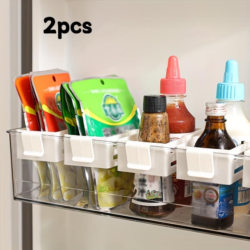 Two Adjustable Refrigerator Door Storage Racks, Featuring a Telescopic Design And Made of Heavy-Duty Plastic - Adjustable Shelves That Save Space 2pcs белый