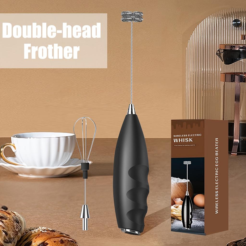 Mixeur à main électrique sans fil multifonctionnel avec fonction turbo 304 et poignée ergonomique - Batteur électrique portable, mousseur à lait