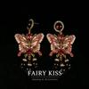 Palace Style Handmade Enamel Heavy Industry Exquisite Butterfly Necklace Set, Densely Inlaid with Diamond High-end Jewelry