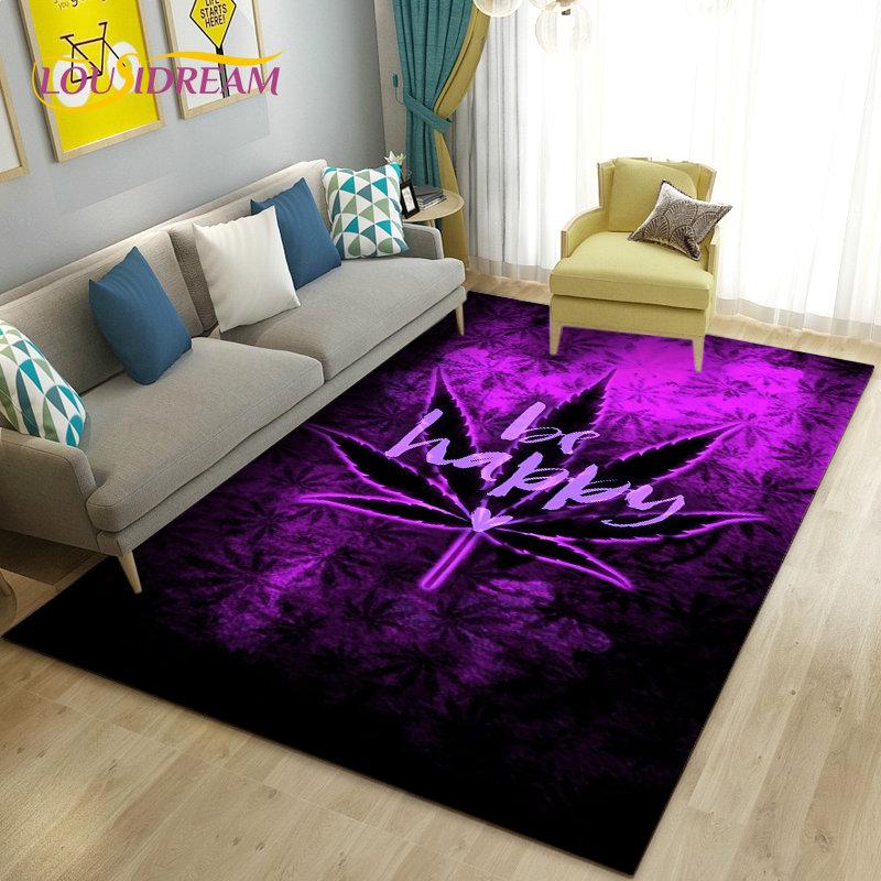 Reggae Music Jamaican Maple Leaf Area Rug,Carpet Rug for Living Room Bedroom Sofa Doormat Decoration,Kid Play Non-slip Floor Mat
