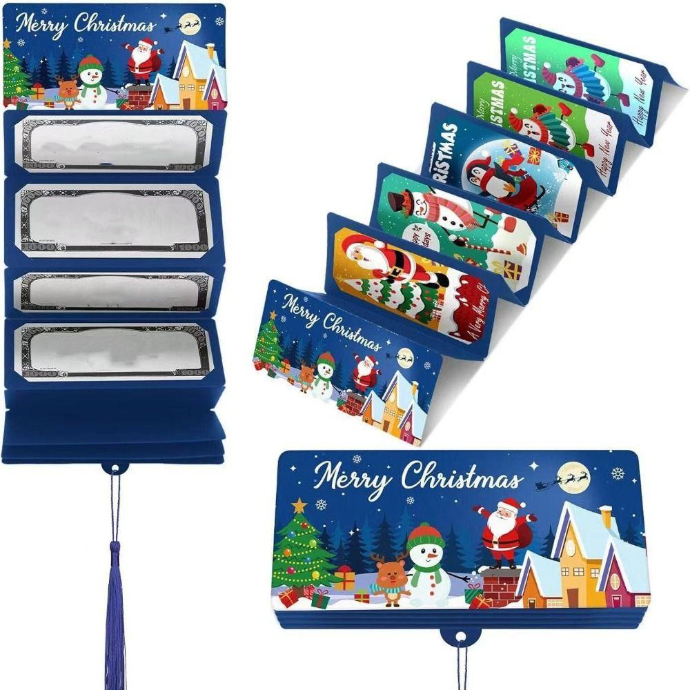 Santa Claus Christmas Cash Gift Envelope Christmas Tree with 10 Slots Christmas Money Holder Christmas Surprise Party Money Box