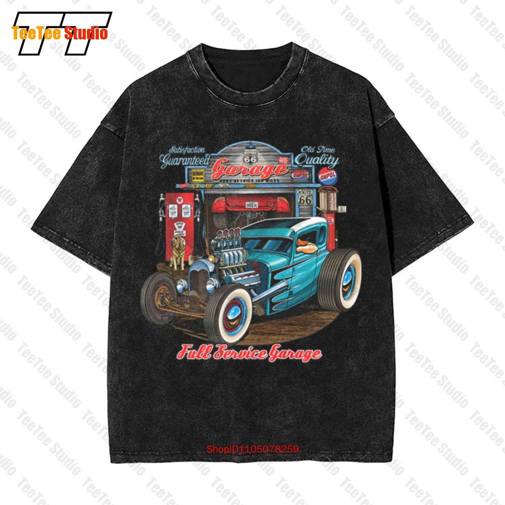 Hot Rod Garage Historic Route Old School Drag RaCing Vintage Oversized TShirt VDSM S