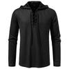 Men's Lace-Up Hooded Textured Sweatshirt Casual Pullover for Men Autumn Winter Warm Fashion Multi-Color Long Sleeve Male Top