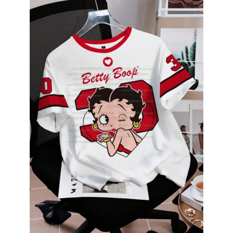 2026 Cartoon duck Betty Boop  Print men Women's Short Sleeve