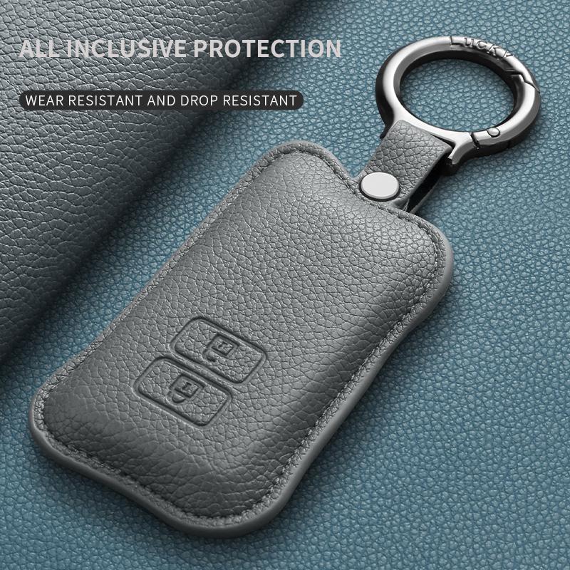 Genuine Leather Auto Smart Key Fob Cover Fit For Lexus Es300H Rx300H Ls500H Lx700H Gx550H Nx350H Rz450E Nx Phev Rx Phev Anti-Scratch Auto