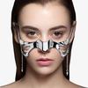 Luxuriöse Punk-Maske, flüssig, unregelmäßig, silberfarben, hohle Legierung, Gesichtskette, Accessoires für Damen und Herren, Partyschmuck