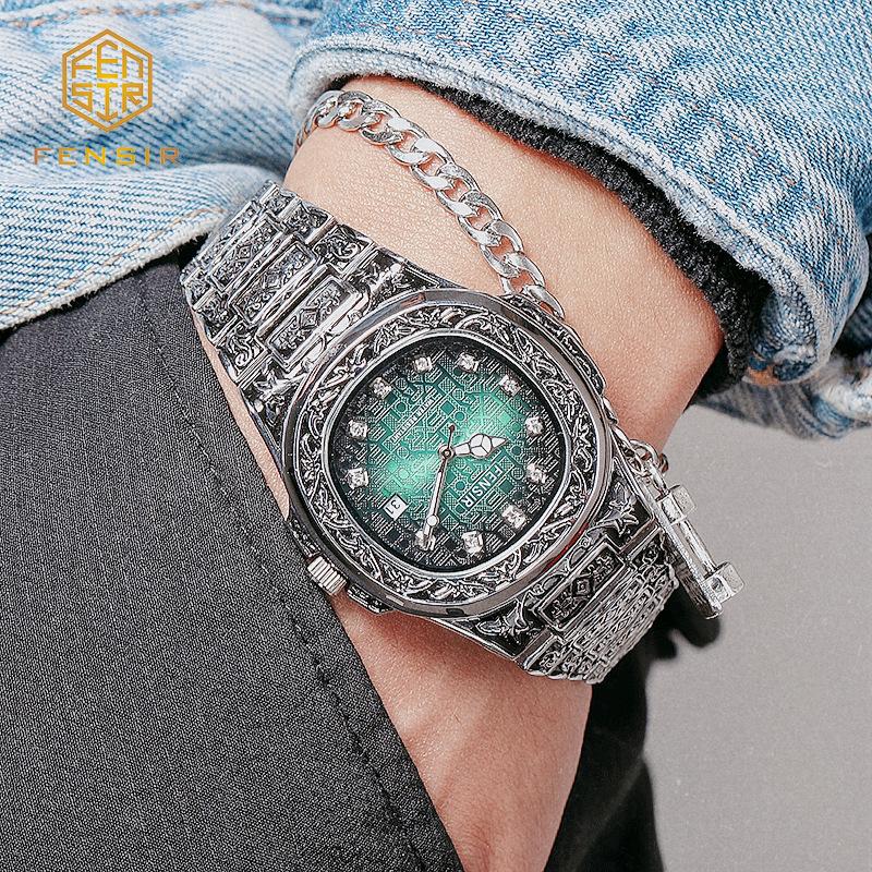 Men's Unique Luxury Retro Steel Strap Design Watches 2025 Unusual Sport Waterproof Watch For Man WristWatch Clock Reloj Hombre