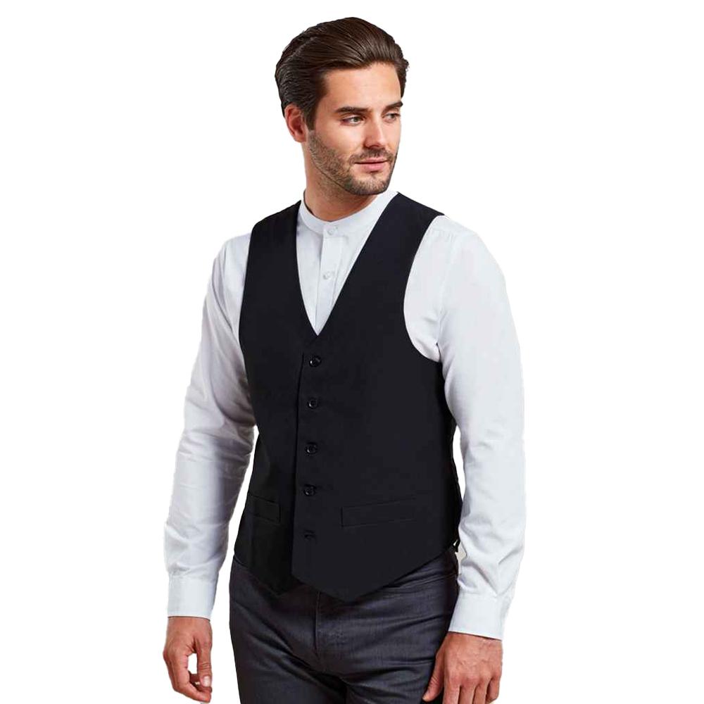 Premier Mens Lined Polyester Waistcoat / Catering / Bar Wear