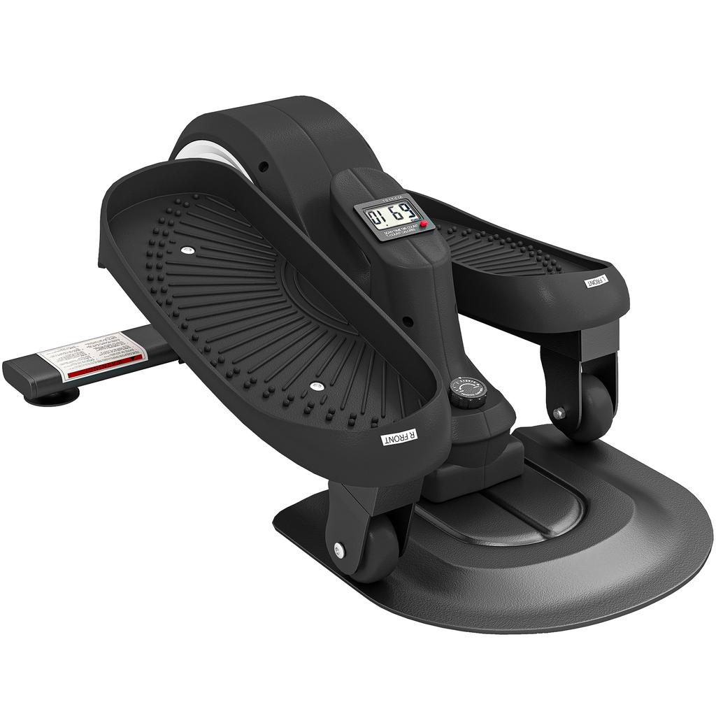 Under Desk Elliptical Machine with LCD Monitor, 8 Adjustable Magnetic Resistances for 2-in-1 Seat & Stand Up Exercise