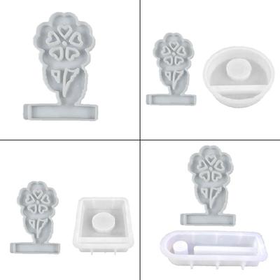 Flower Candle Holder Silicone Molds DIY Candlesticks Resins Molds Castings Mould
