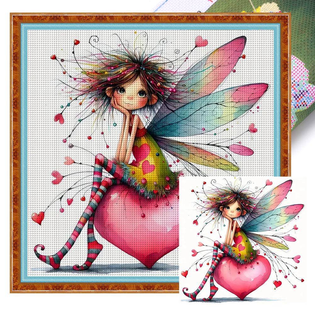 Full Embroidery Eco-cotton Thread 11CT Printed Girl Cross Stitch Kit Art