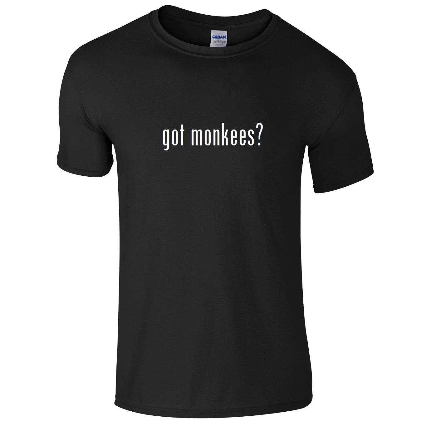 Got Monkees ? Cotton T-Shirt Shirt Black White Funny S - 5XL M
