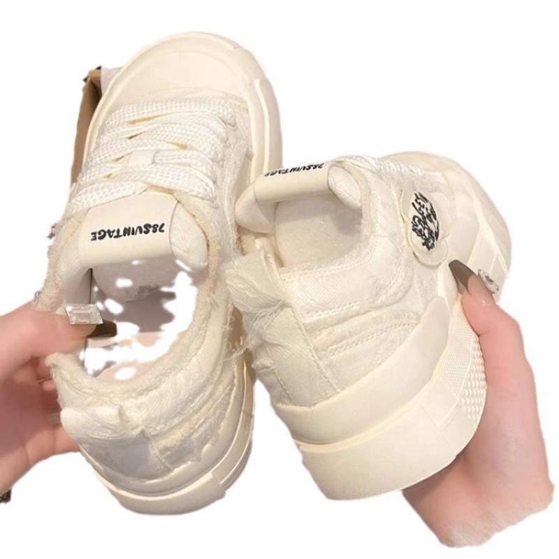 Fashion Women Platform Flat Canvas Shoes Round Head Woman's Casual Thick Bottom Board Sneakers Zapatillas De Mujer Tenis De Mujer