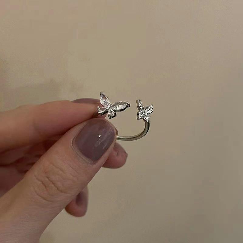 Mode Glänzende Blaue Kristall Planet Ringe Y2K Emo Mädchen Fee Exquisite Offene Finger Ring Frauen Hochzeit Party Trendy Schmuck
