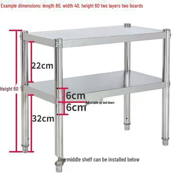 Stainless Steel Multifunctional Kitchen Storage Rack and Workbench