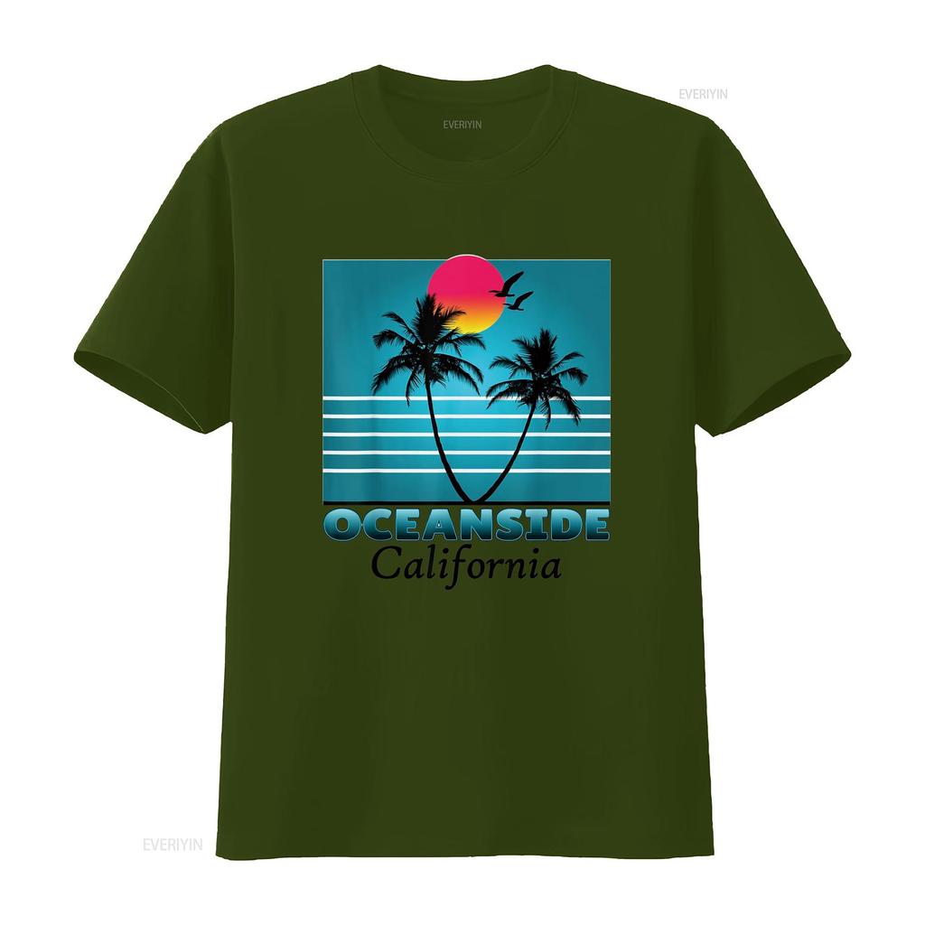 Oceanside Kalifornien CA Sommer Souvenirs T-Shirt vintage Gewaschen Stilvolle Designerbekleidung Dehnbar homme Leicht Vielseitig