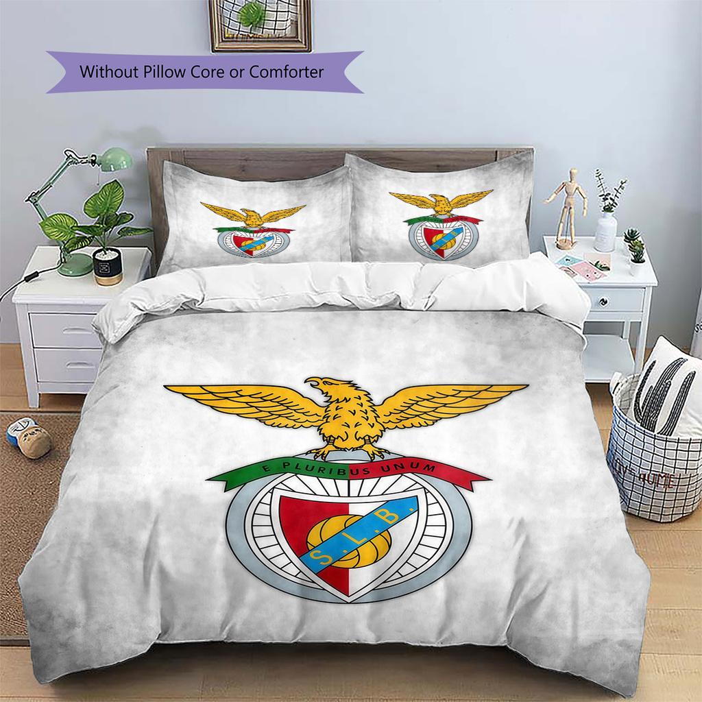 Benfica Pattern Bedding Quilt Set Home Decoration Gift (1 * Duvet Cover + 2 * Pillowcase Without Core).xwn