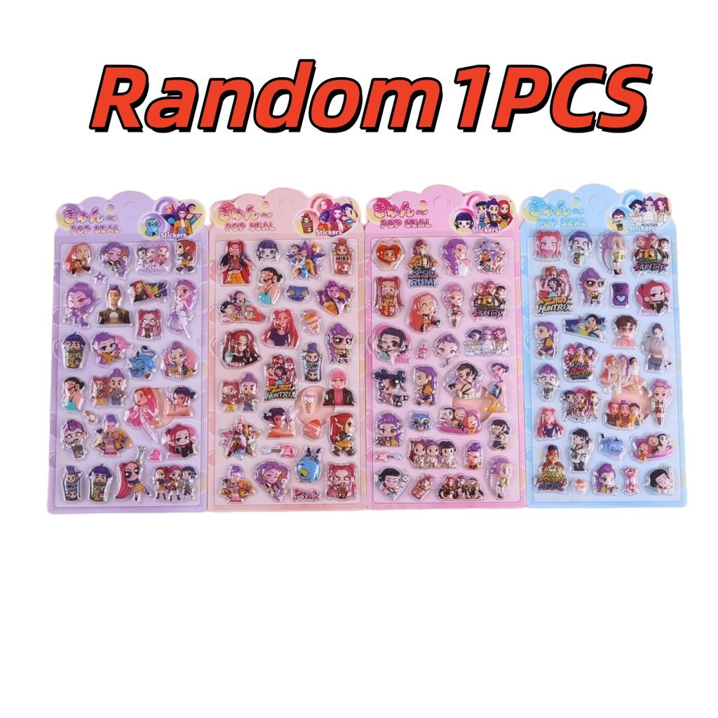 KPOP Demon Hunters Group 3D Embossed Cute Cartoon Stickers Self Adhesive Creative Decorative Supplies for DIY Children's gifts