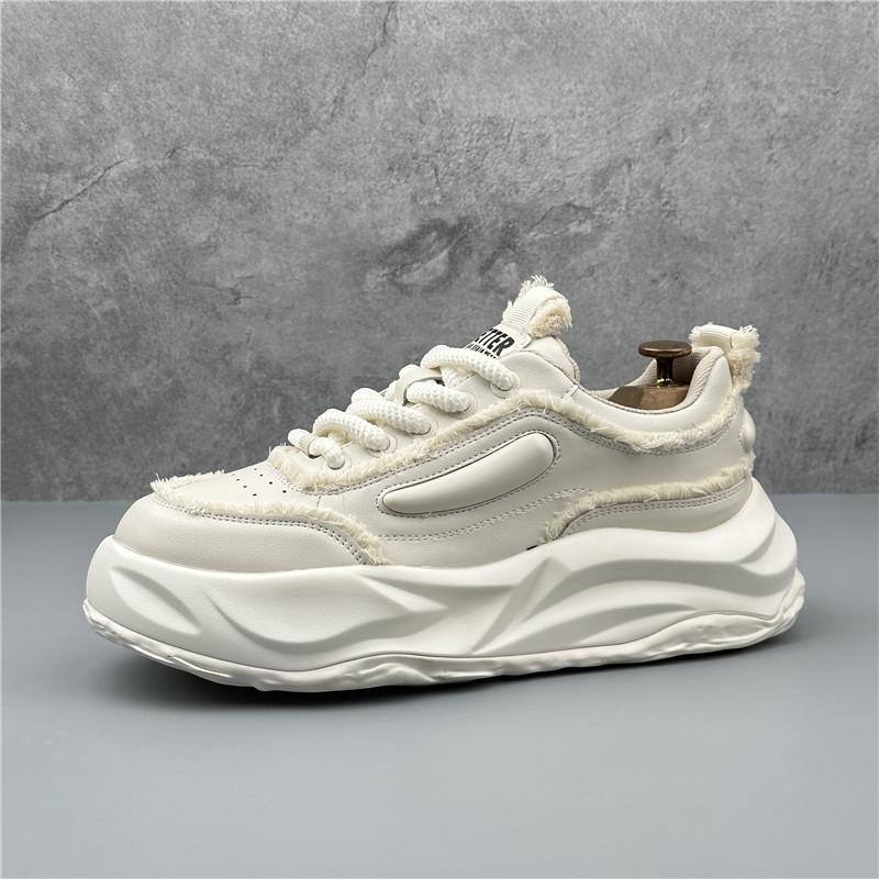 Sneakers Casual Men Designer Punk Board Shoes Fashion Microfiber Leather Canvas  Breathable Height Increased Flat Platform Shoes