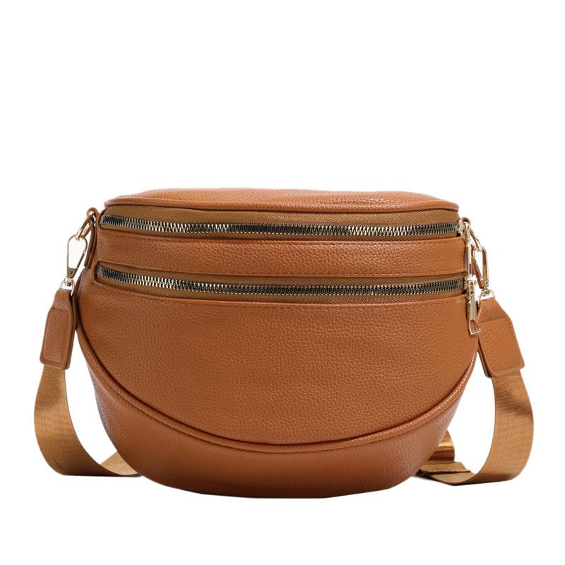 

Multi-pocket Crossbody Bag Ladies Shoulder Bags PU Leather Funny Pack Bum Bag Small Purse Adjustable Shopping Shoulder Bag Purse 23x11x20cm коричневый