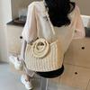 New Handheld Straw Woven Bag For Women Handmade Portable Handbag Large Capacity Beach Bag Handheld Money Bag Premium