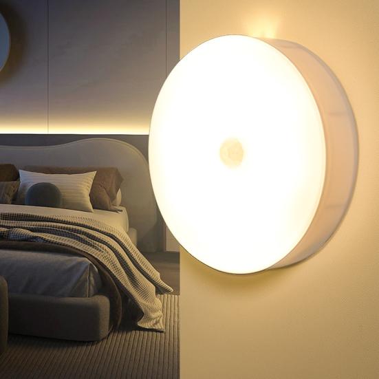 Night Light High Lumens Automatic On/Off Energy-Saving USB Rechargeable LED Motion Sensor Light Bedside Lamp