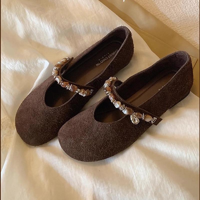 Fashion Loafers Shoes Woman Flats Shallow Fashion Dress Sport Shoes Suede Casual Woman Sandals 2025 Autumn New Designer Chaussure Femme