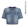 ELLASSAY Women's Short Sleeve Denim Jacket