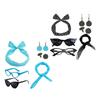 1950's Womens Costume Accessories 50s Scarf Cats Eye Glasses Bandana Tie Polkas Dot Headband Drop Earrings for Halloween