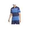 Nike Logo Print Short Sleeve Polo With Ribbed Collar And Cuffs Men Tops Blue DM6951-410