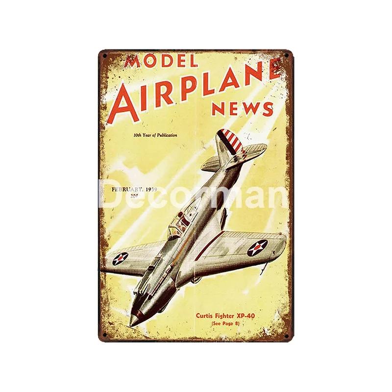 [ DecorMan ] Fighter US ARMY TroopsMetal Signs Airplane Decor LT-1988